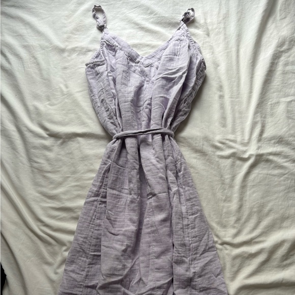 Gauze/linen lilac coloured midi dress - Picture 3 of 3